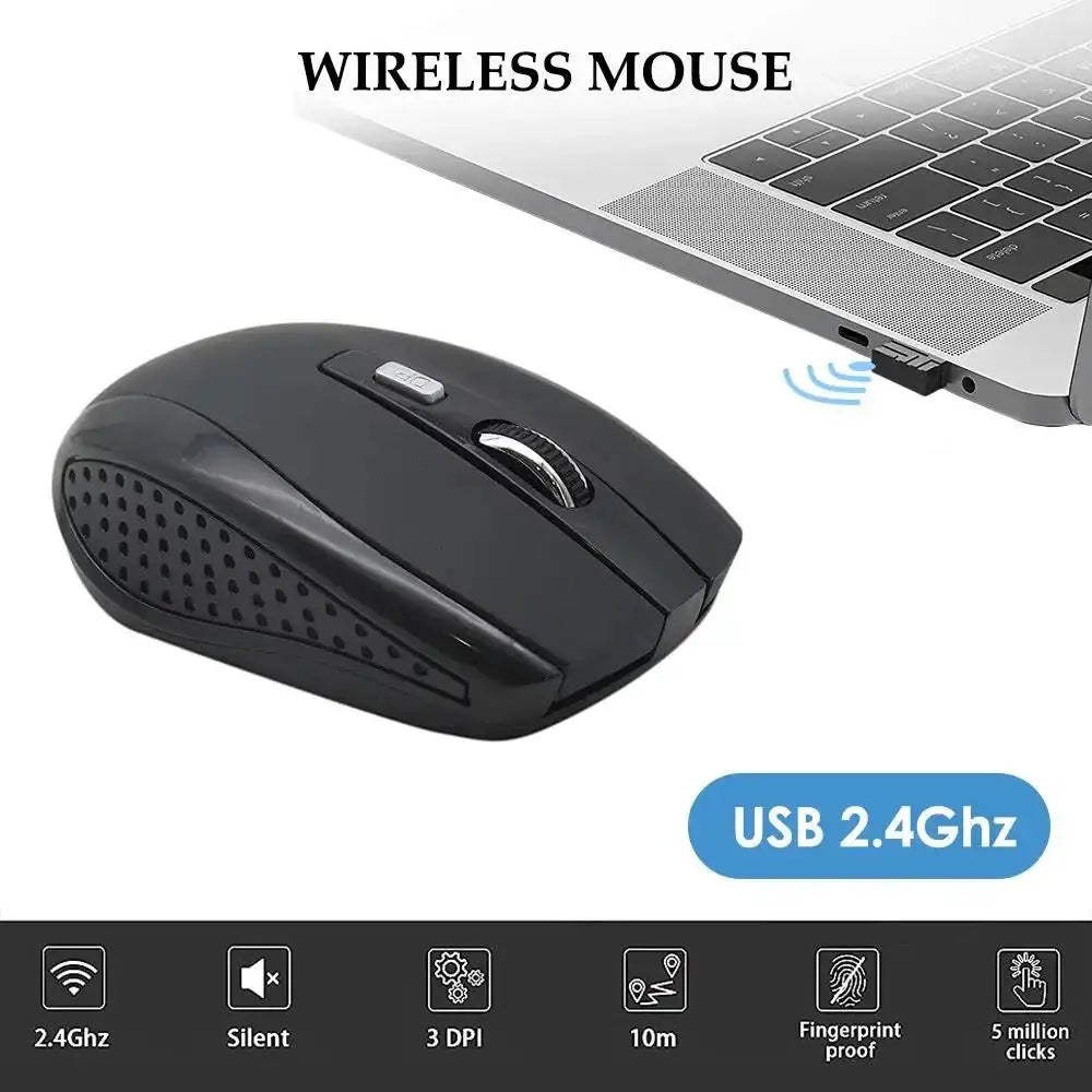 Wireless Mouse Silent Mouse 2.4GHz Portable Mobile Optical Office Mouse Adjustable 1600DPI Levels For Notebook PC Laptop Macbook