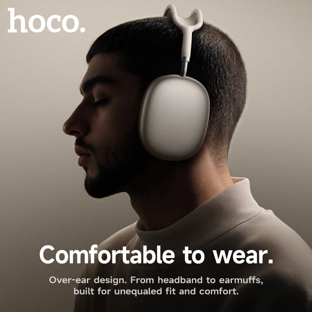 HOCO W65 Plus ANC Noise Reduction Bluetooth Headphones Over The Ear Wireless Big Earphone Hifi Sounds Sport Headsets With Button