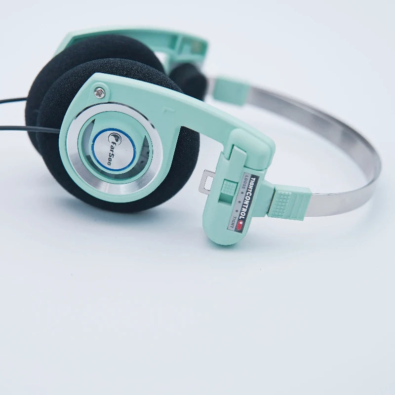 Farsoo PP wired protable pro headphone with microphone foldable retro hifi deep bass headset 3.5mm plug for PC Ipad phones