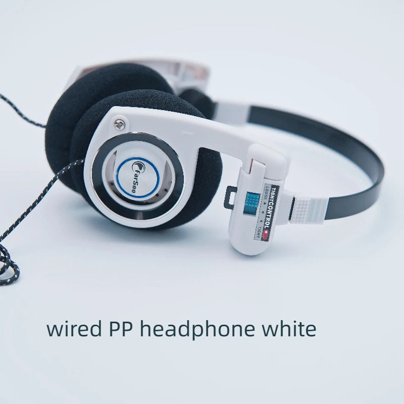 Farsoo PP wired protable pro headphone with microphone foldable retro hifi deep bass headset 3.5mm plug for PC Ipad phones