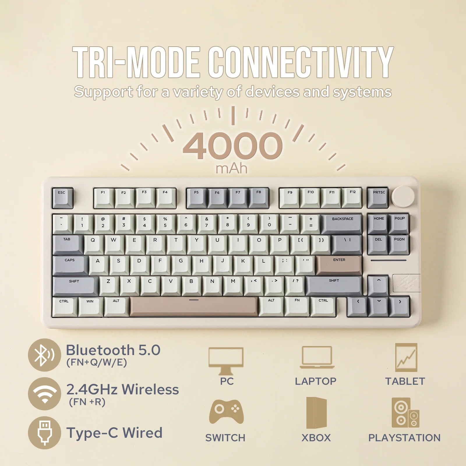 EPOMAKER Galaxy 70 75% Layout Aluminum Gasket-mounted Wired/Bluetooth/2.4G Wireless Mechanical Keyboard