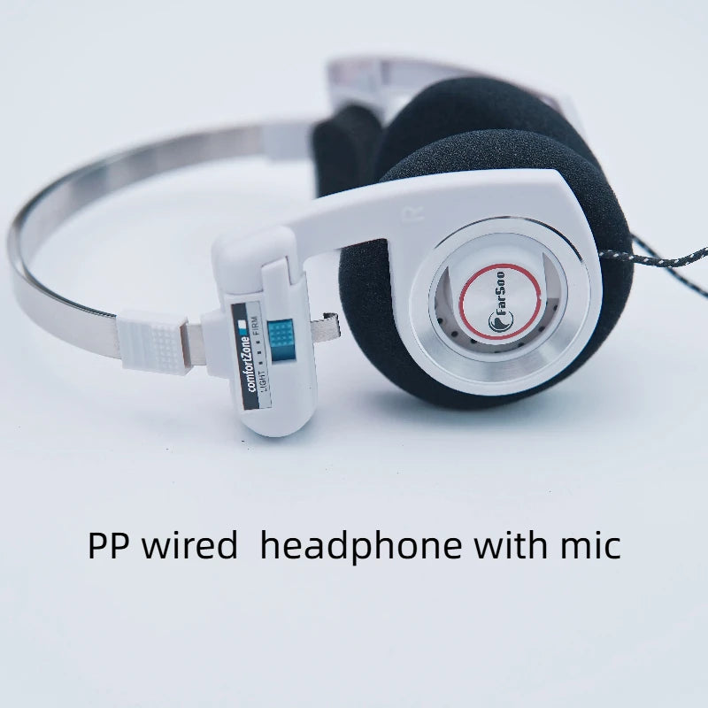Farsoo PP wired protable pro headphone with microphone foldable retro hifi deep bass headset 3.5mm plug for PC Ipad phones
